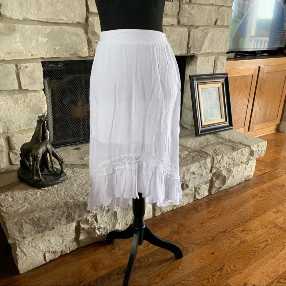 Bohemian White Asymmetrical Skirt